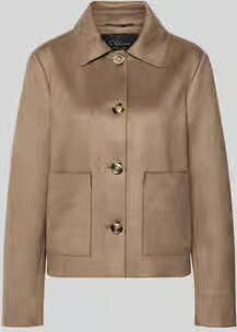 S.Oliver BLACK LABEL Regular fit Jack in leerlook met platte kraag