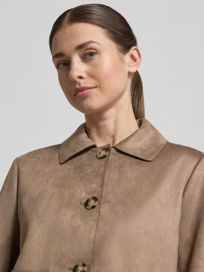S.Oliver BLACK LABEL Regular fit Jack in leerlook met platte kraag