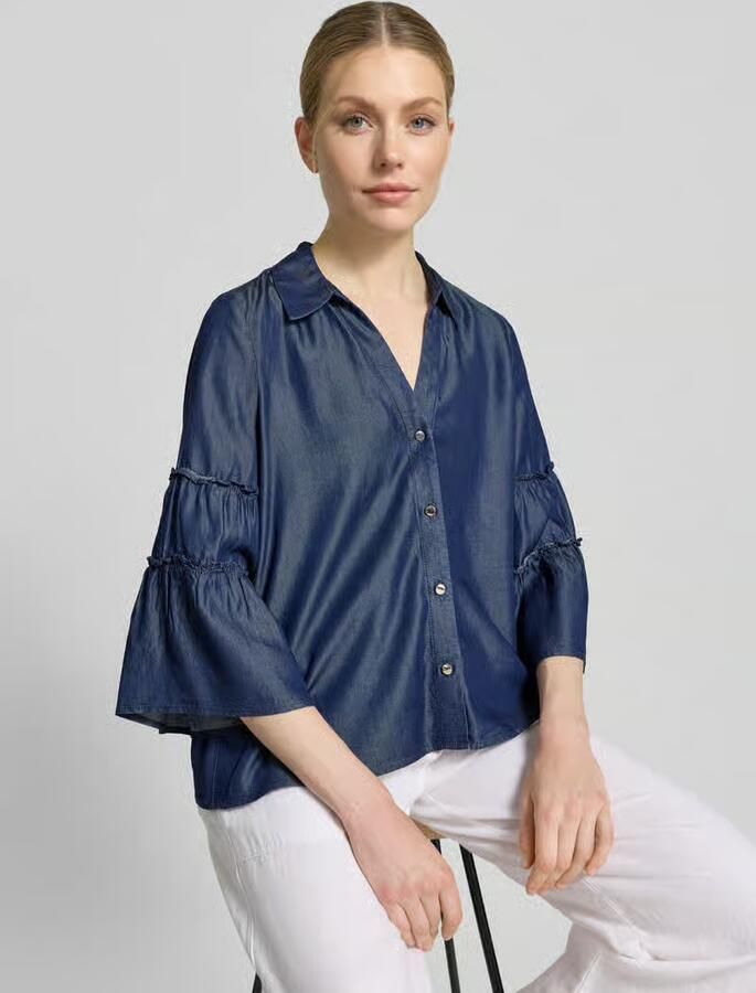 S.Oliver BLACK LABEL regular fit jeansblouse van lyocell - Foto 4