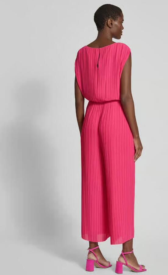 S.Oliver BLACK LABEL Regular fit jumpsuit met ronde plissé