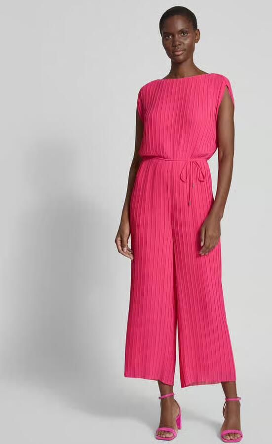 S.Oliver BLACK LABEL Regular fit jumpsuit met ronde plissé - Foto 2