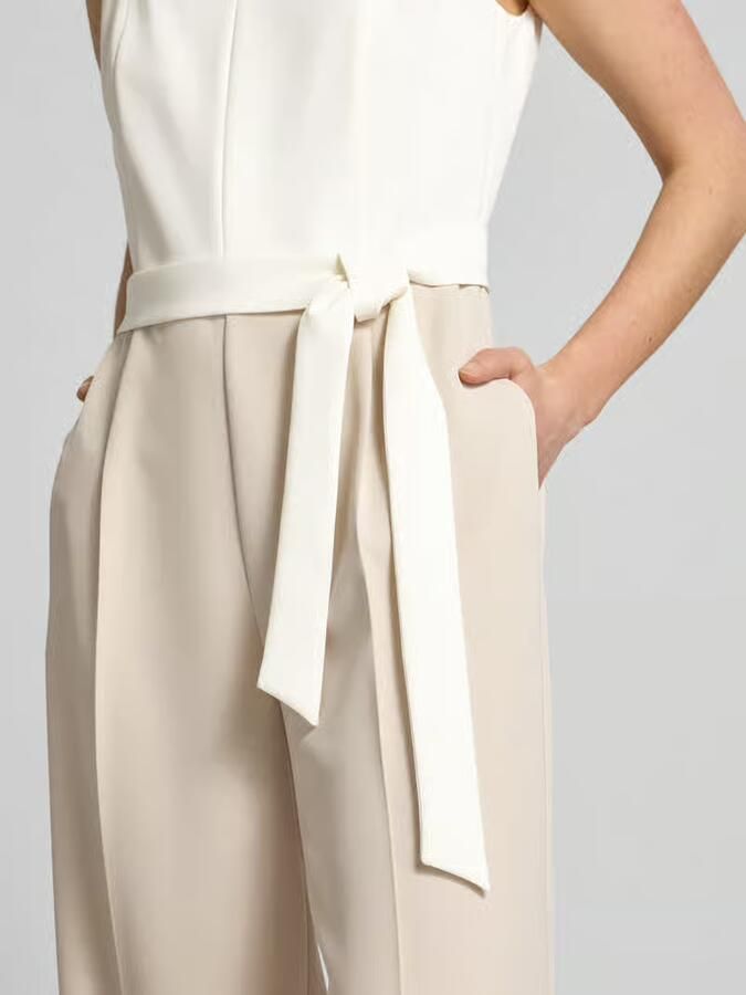 S.Oliver BLACK LABEL regular fit jumpsuit met tailleriem om te strikken - Foto 3