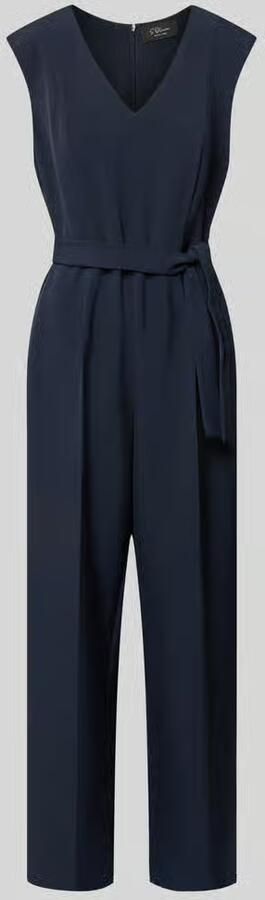 S.Oliver BLACK LABEL regular fit jumpsuit met tailleriem om te strikken - Foto 4