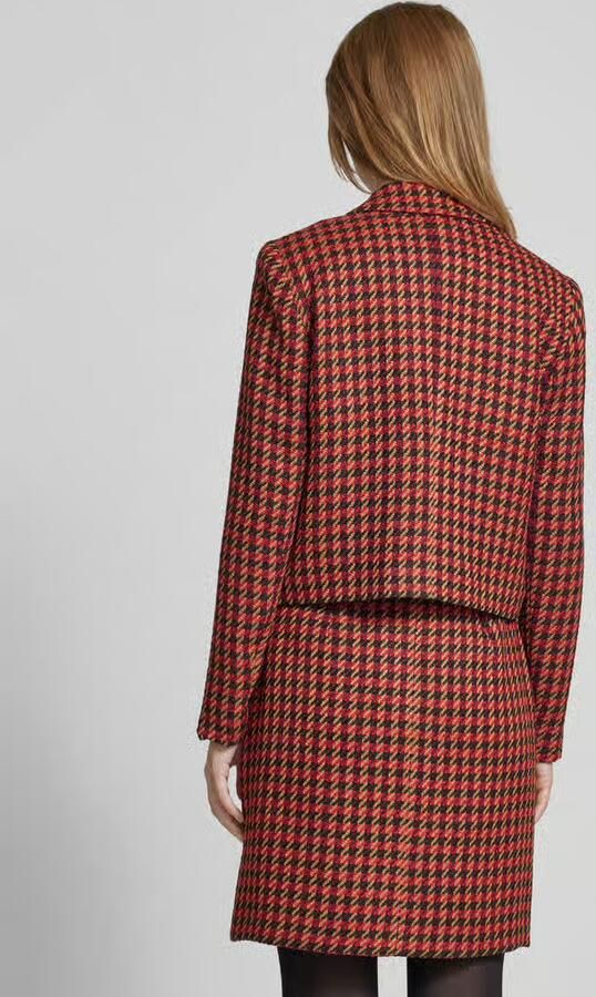 S.Oliver BLACK LABEL Regular fit kort bouclé blazer met pied-de-poule - Foto 4