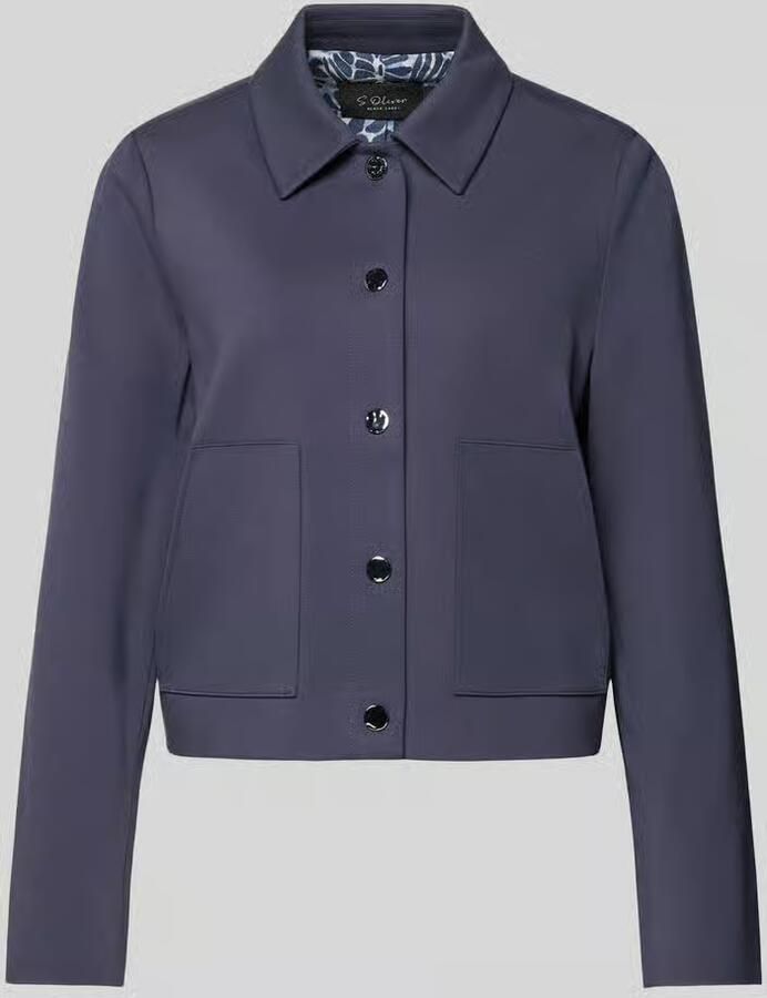 S.Oliver BLACK LABEL Regular fit korte blazer van viscosemix