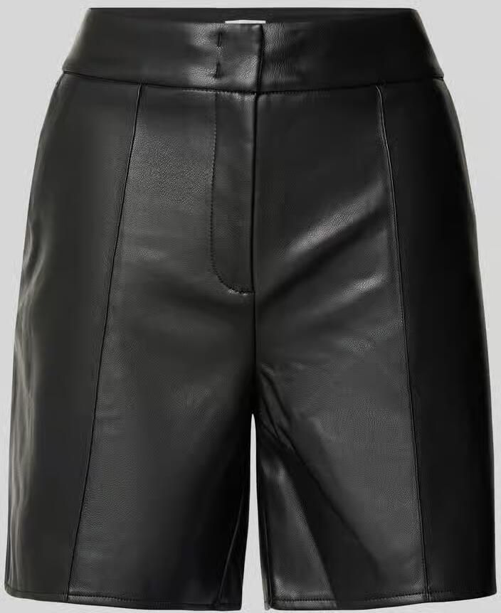S.Oliver BLACK LABEL Regular fit korte broek in leerlook met viscose