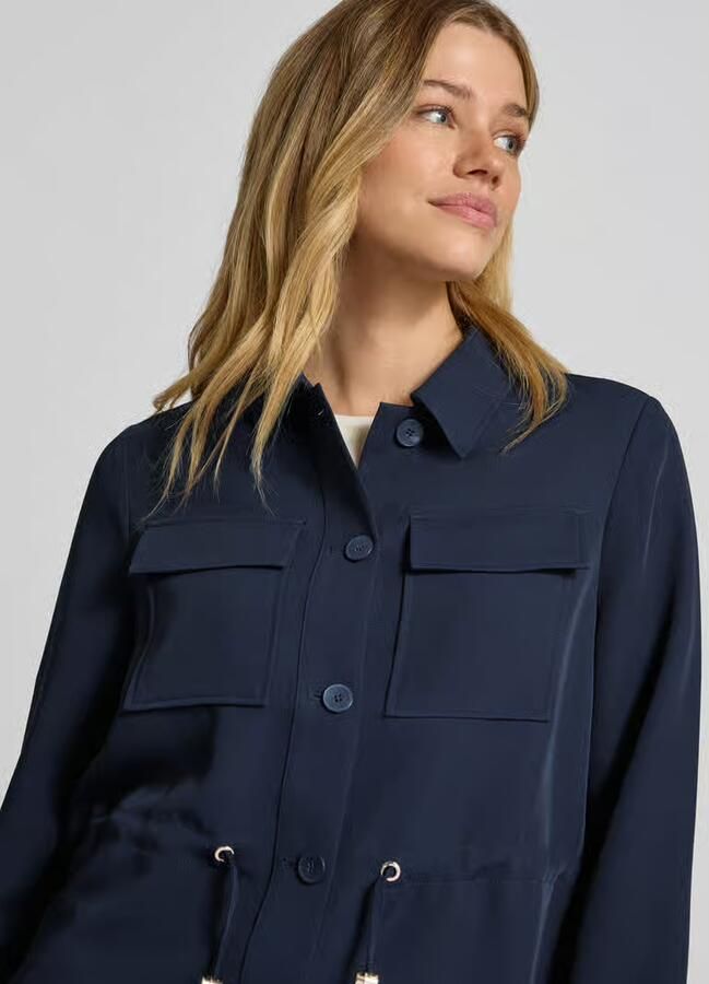 S.Oliver BLACK LABEL regular fit lange blazer met borstpattentaschen - Foto 4