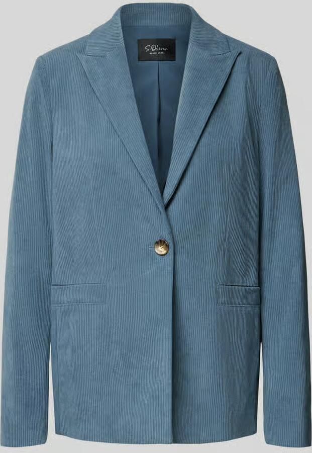 S.Oliver BLACK LABEL Regular fit lange blazer met corduroystructuur