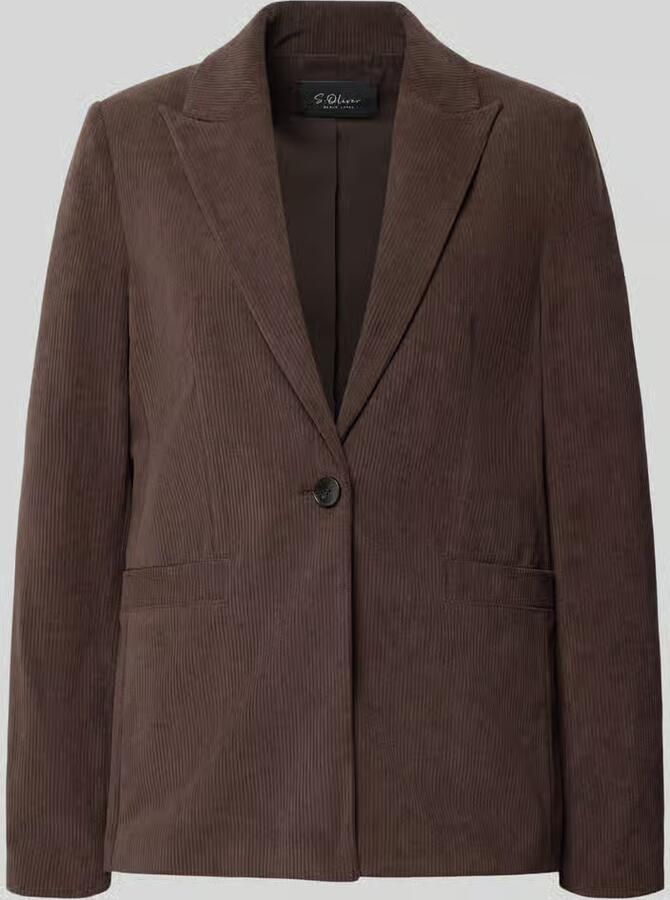S.Oliver BLACK LABEL Regular fit lange blazer met corduroystructuur