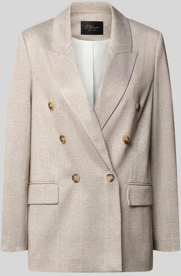 S.Oliver BLACK LABEL Regular fit lange blazer met dubbele knoopsluiting