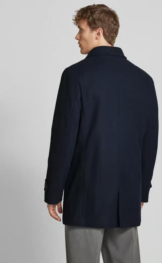 S.Oliver BLACK LABEL Regular fit lange jas in wollen look met blinde knoopsluiting
