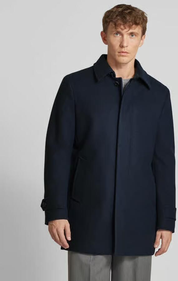 S.Oliver BLACK LABEL Regular fit lange jas in wollen look met blinde knoopsluiting - Foto 2