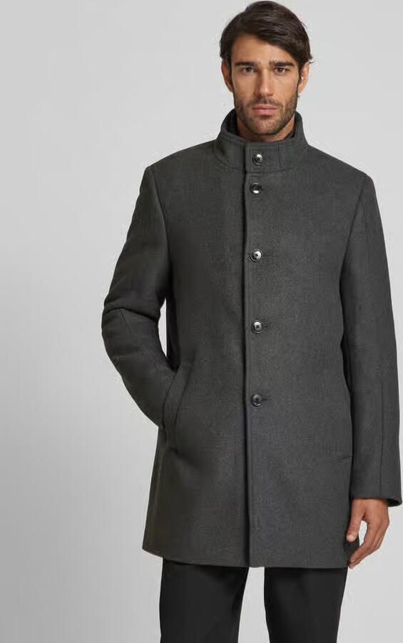 S.Oliver BLACK LABEL Regular fit lange jas van wolmix met vaste gewatteerde inzet - Foto 2