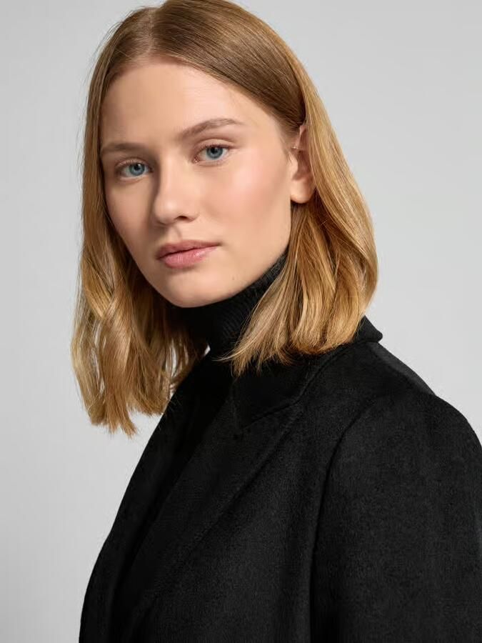 S.Oliver BLACK LABEL Regular fit lange wollen jas met geborsteld oppervlak - Foto 2