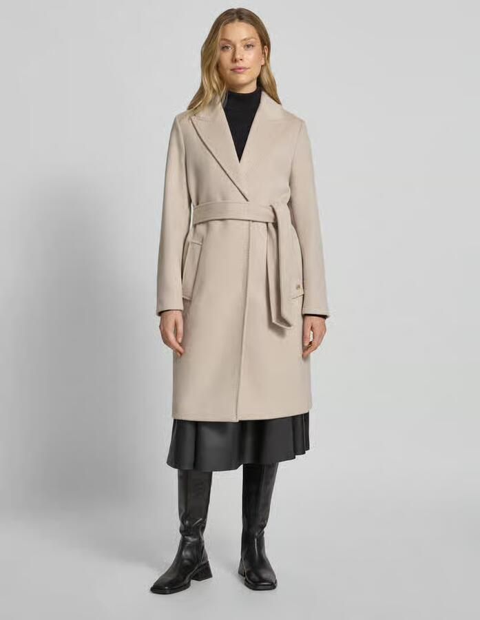 S.Oliver BLACK LABEL Regular fit lange wollen jas met tailleriem om te strikken - Foto 2