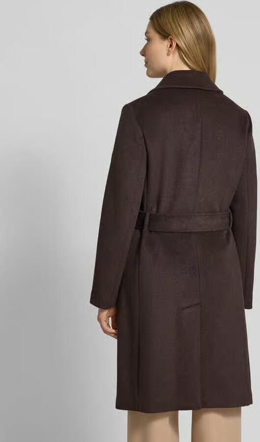 S.Oliver BLACK LABEL Regular fit lange wollen jas met tailleriem om te strikken