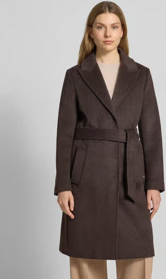 S.Oliver BLACK LABEL Regular fit lange wollen jas met tailleriem om te strikken - Foto 2