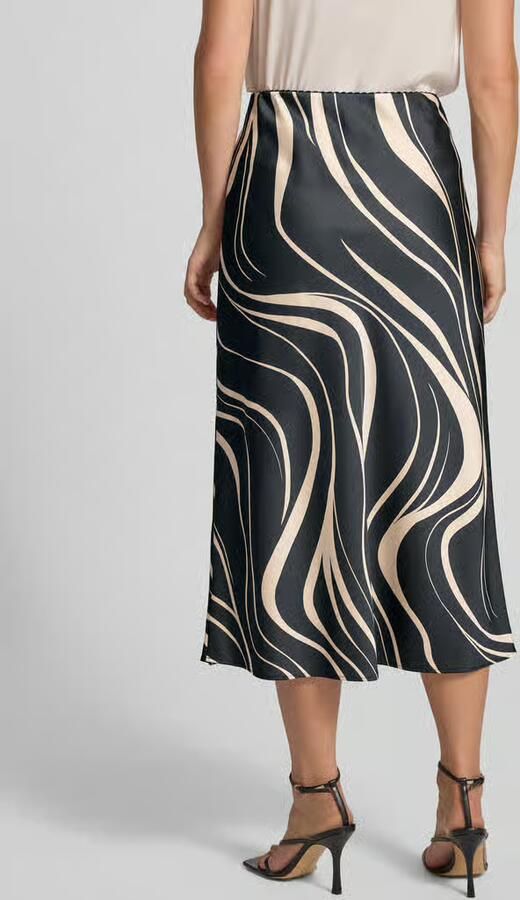 S.Oliver BLACK LABEL Regular fit midirok van viscosemix