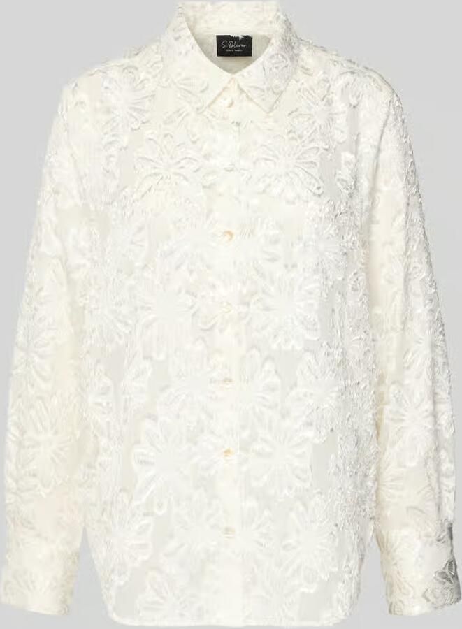 S.Oliver BLACK LABEL regular fit overhemdblouse met floraal motief - Foto 4