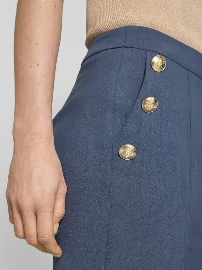 S.Oliver BLACK LABEL Regular fit pantalon met viscose hoge taille en decoratieve knopen - Foto 2