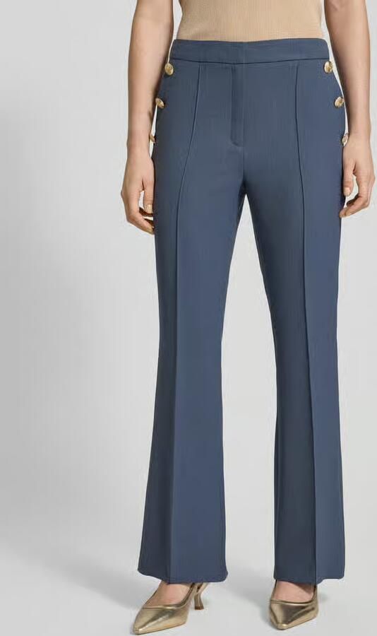 S.Oliver BLACK LABEL Regular fit pantalon met viscose hoge taille en decoratieve knopen - Foto 2