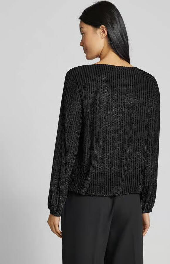 S.Oliver BLACK LABEL Regular fit pullover met elastische boordjes en zoom