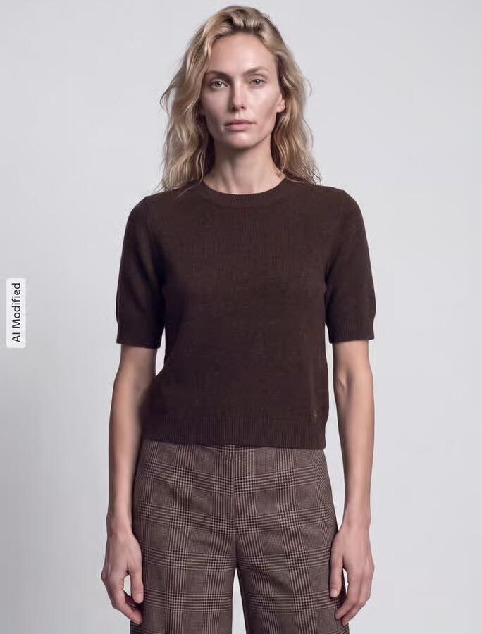 S.Oliver BLACK LABEL gebreide trui met wol donkerbruin - Foto 4
