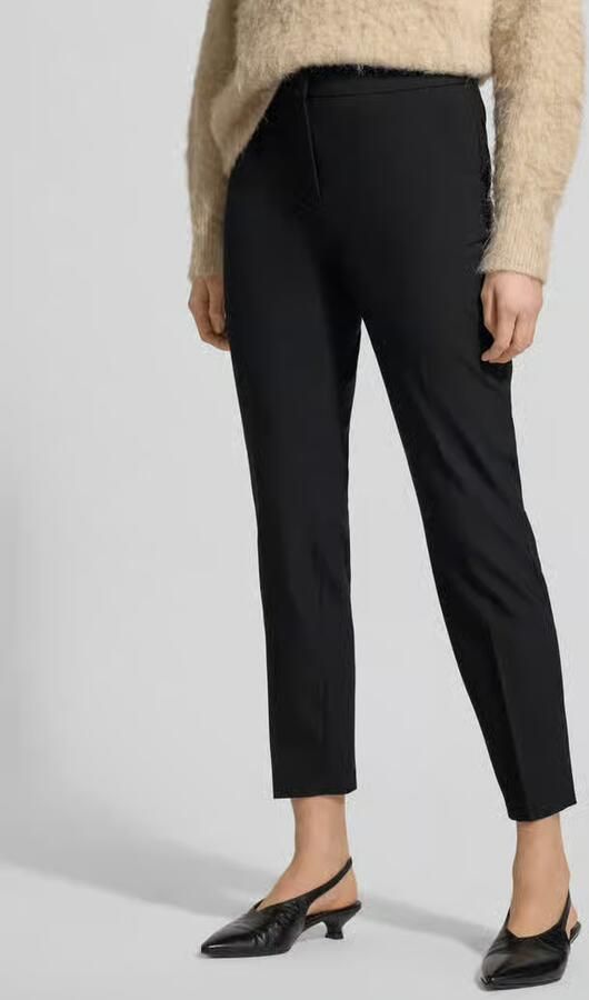 S.Oliver BLACK LABEL Regular fit smalle broek met persplooien - Foto 3