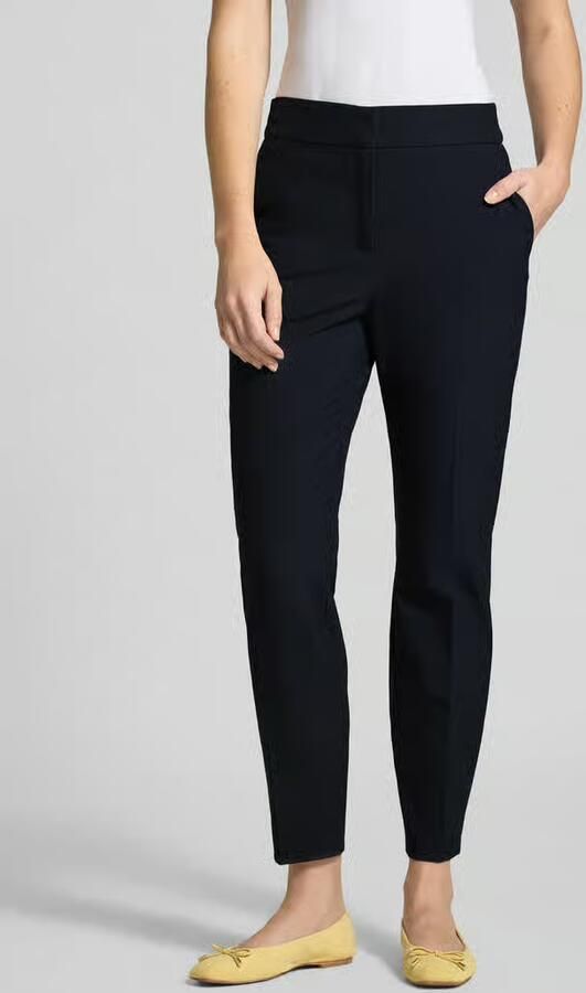 S.Oliver BLACK LABEL Regular fit smalle broek met persplooien - Foto 2