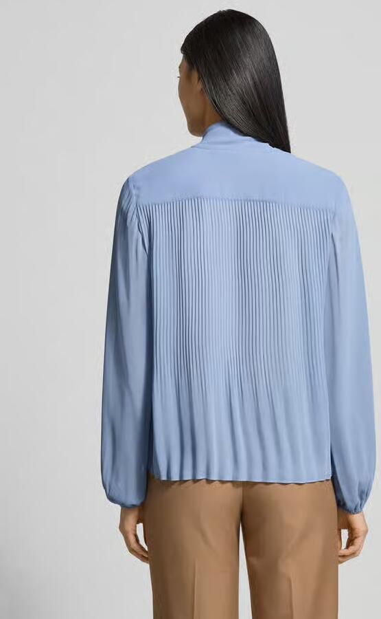 S.Oliver BLACK LABEL Regular fit strikblouse met plissélibris-look - Foto 4