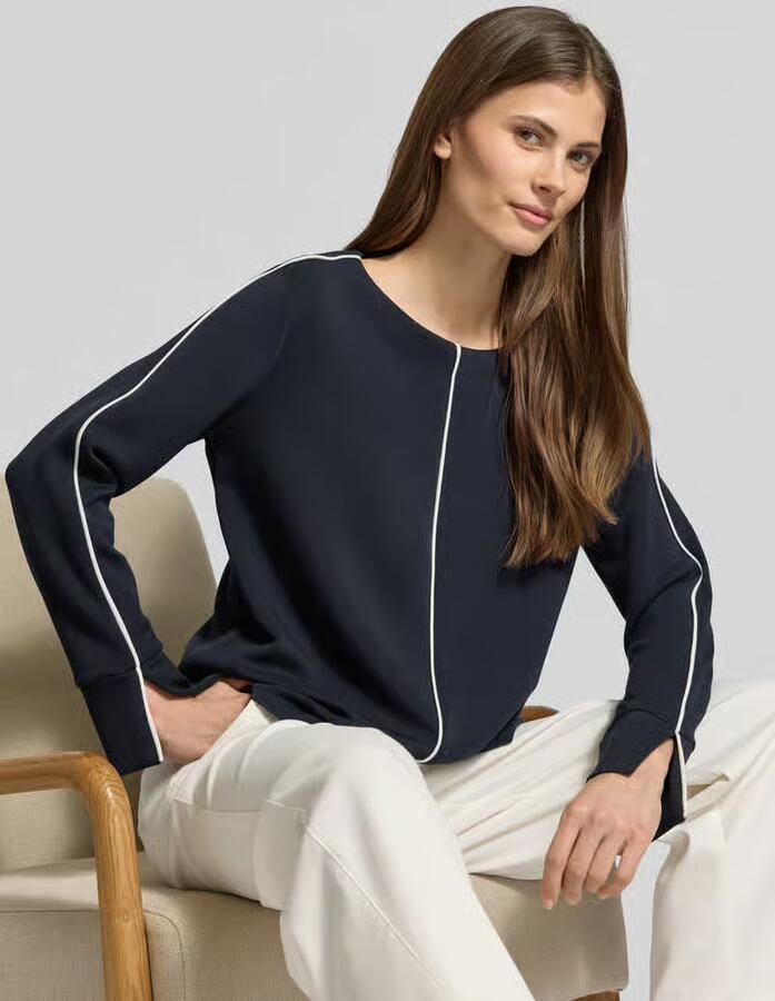 S.Oliver BLACK LABEL Regular fit sweatshirt met contrastnaden - Foto 2