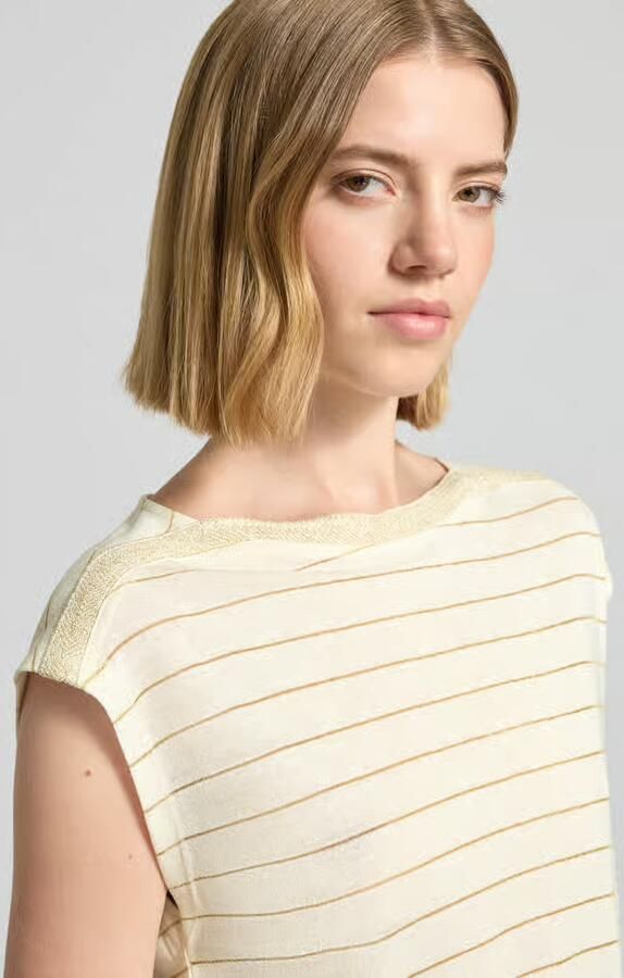 S.Oliver BLACK LABEL regular fit T-shirt met linnen