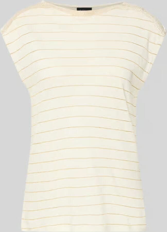 S.Oliver BLACK LABEL regular fit T-shirt met linnen - Foto 2