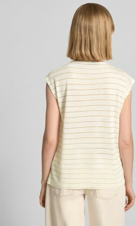 S.Oliver BLACK LABEL regular fit T-shirt met linnen - Foto 2