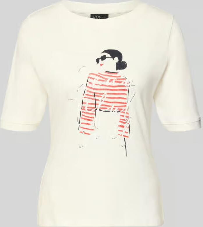 S.Oliver BLACK LABEL Regular fit T-shirt van puur katoen - Foto 4
