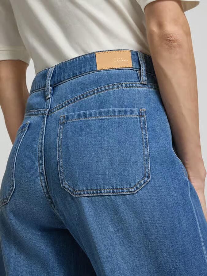 S.Oliver BLACK LABEL regular fit wide leg jeans van mix van katoen en lyocell - Foto 4