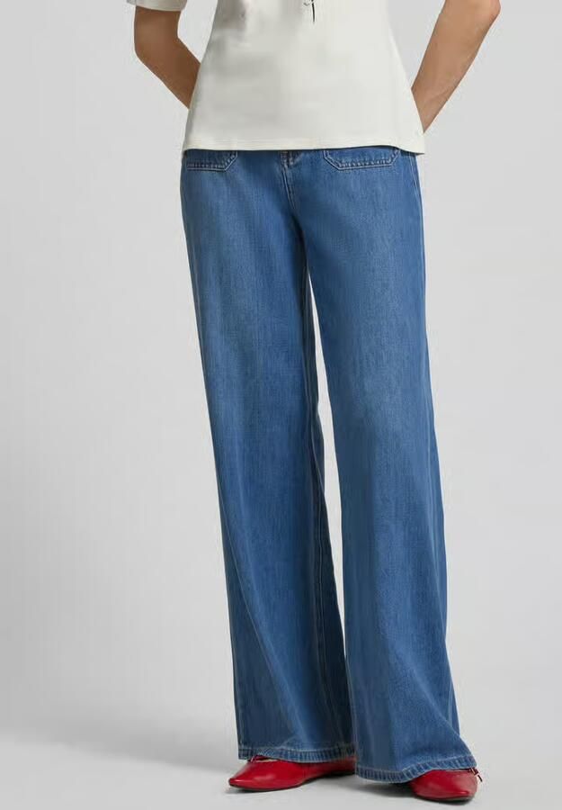 S.Oliver BLACK LABEL regular fit wide leg jeans van mix van katoen en lyocell - Foto 6