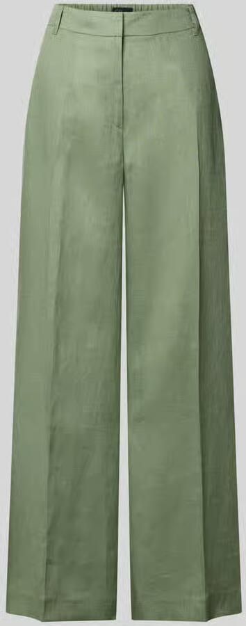 S.Oliver BLACK LABEL straight high waist broek met linnen groen - Foto 4