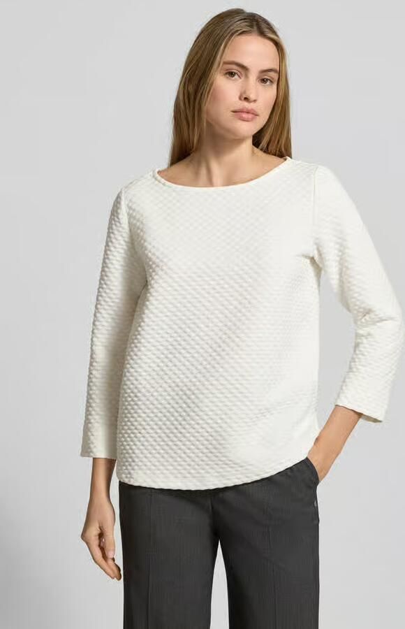 S.Oliver BLACK LABEL Relaxed fit shirt met 3 4-mouwen met structuurmotief - Foto 2