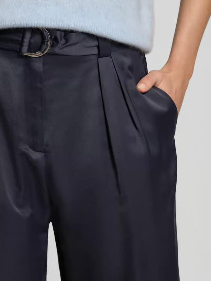 S.Oliver BLACK LABEL Relaxed fit bandplooibroek van viscosemix - Foto 3