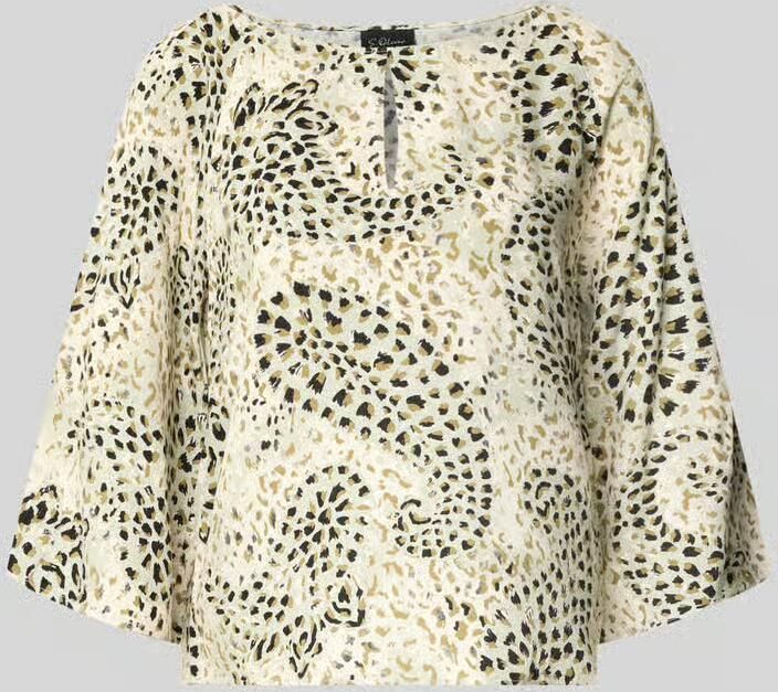 S.Oliver BLACK LABEL Relaxed fit blouse met korte mouwen van pure viscose - Foto 5