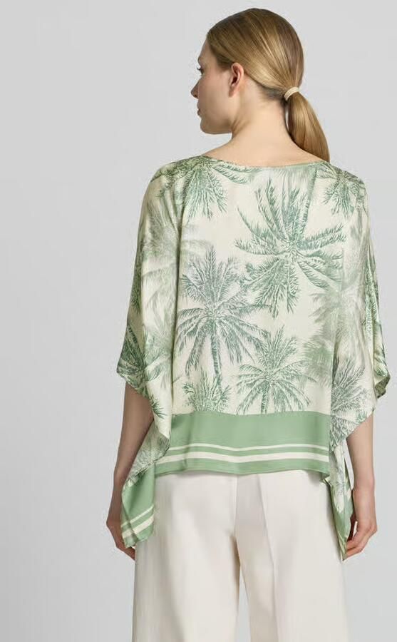 S.Oliver BLACK LABEL relaxed fit blouse met korte mouwen van pure viscose