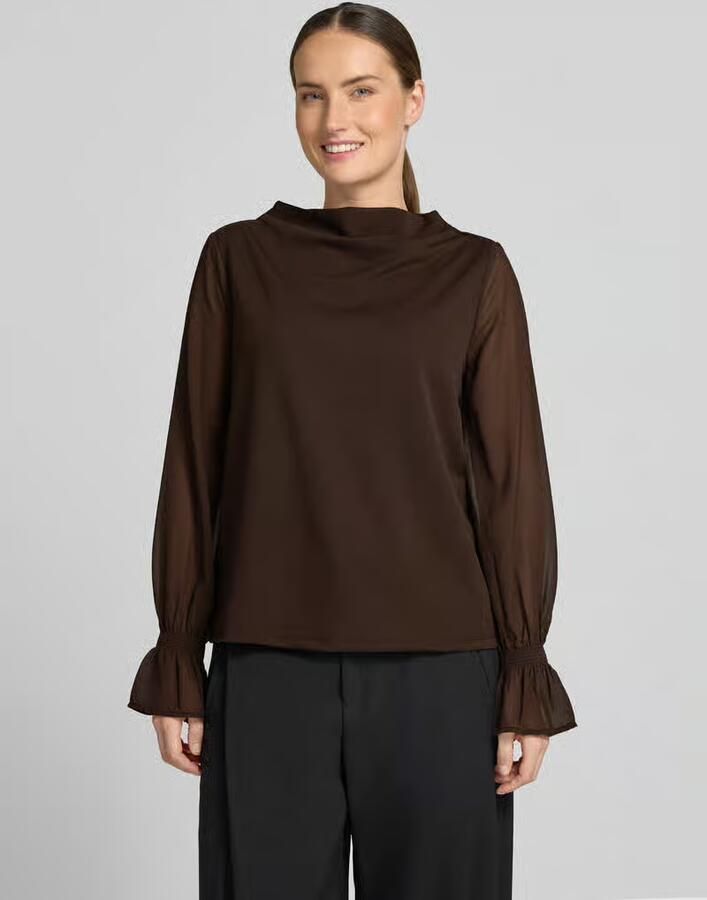 S.Oliver BLACK LABEL relaxed fit blouse met lange mouwen met volants - Foto 2