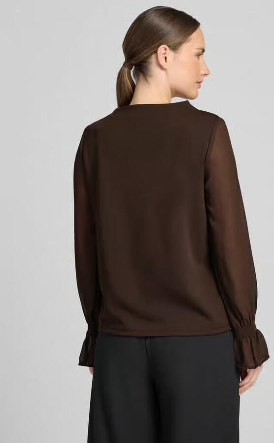 S.Oliver BLACK LABEL relaxed fit blouse met lange mouwen met volants - Foto 3