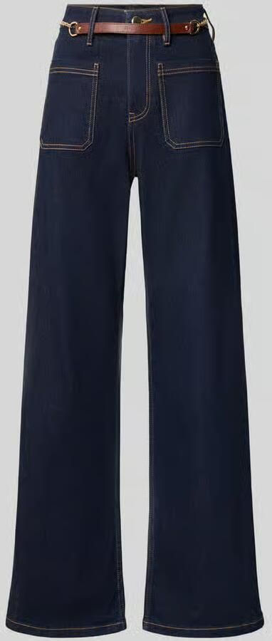 S.Oliver BLACK LABEL relaxed fit jeans met dubbele riem detail