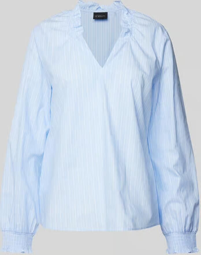 S.Oliver BLACK LABEL Relaxed fit katoenen blouse met smokdetails - Foto 2
