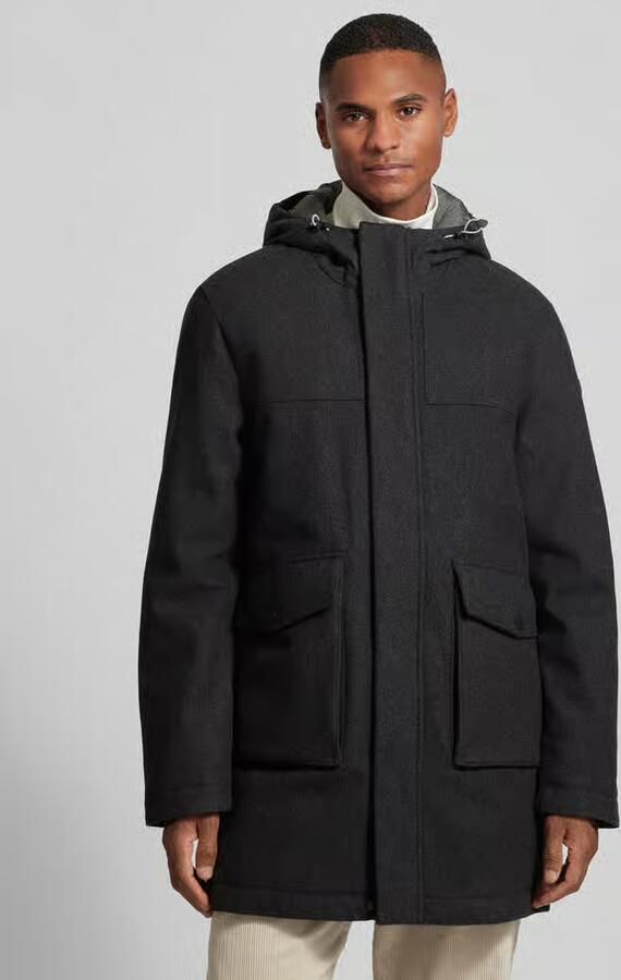 S.Oliver BLACK LABEL Relaxed fit parka van wolmix met capuchon - Foto 2