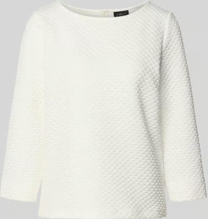 S.Oliver BLACK LABEL Relaxed fit shirt met 3 4-mouwen met structuurmotief