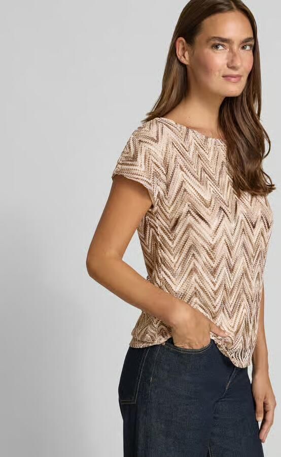 S.Oliver BLACK LABEL relaxed fit T-shirt met ajourpatroon