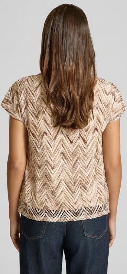 S.Oliver BLACK LABEL relaxed fit T-shirt met ajourpatroon - Foto 3